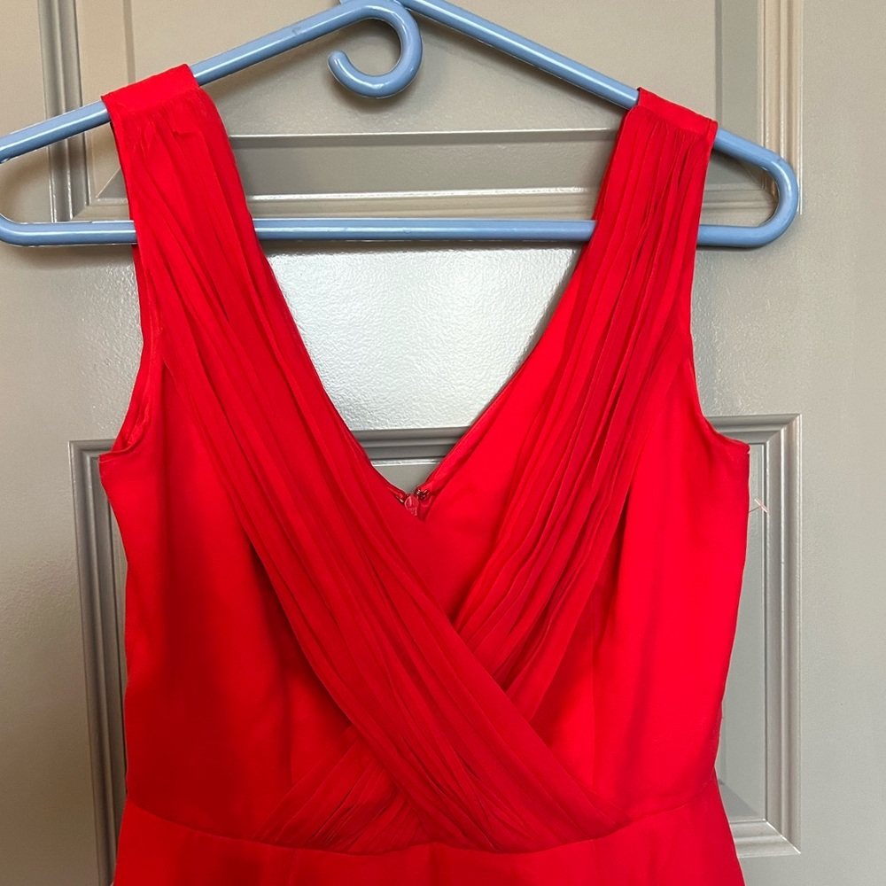 Shoshanna Silk Vibrant Red Mini Dress Size 2 - Picture 2 of 6